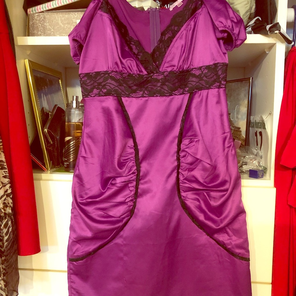 Lacy, purple, party dress